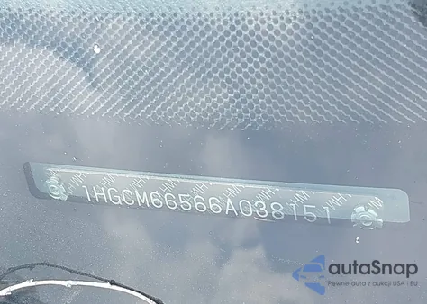 2006 Honda Accord 3.0 Ex из США, поврежденный, VIN 1HGCM66566A038151